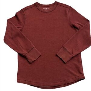Eddie Bauer Men S‎ Waffle Knit Long Sleeve Thermal Shirt Crew Top Burnt Orange